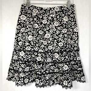 Odille Floral Black and White Skirt